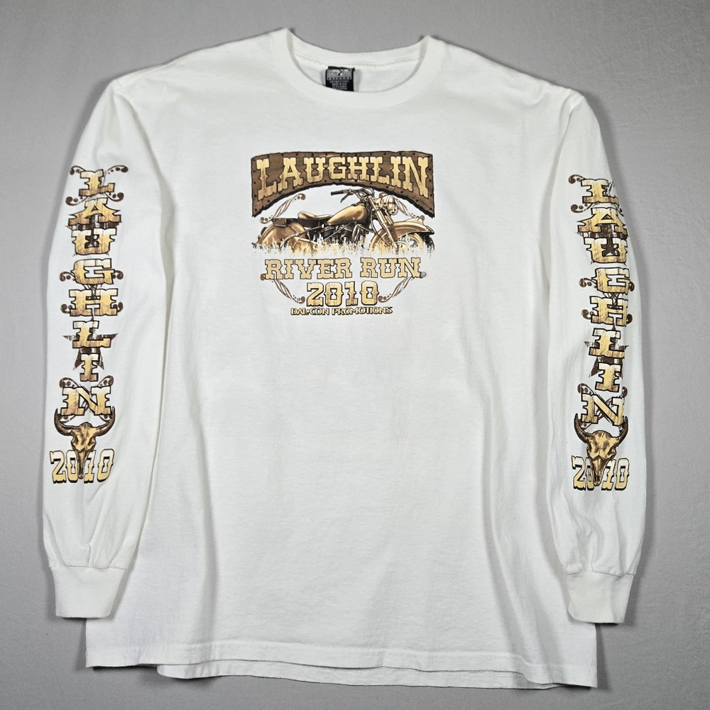 Rare 2010 Laughlin River Run Graphic Long Sleeve T-Shirt | Made in USA | XL